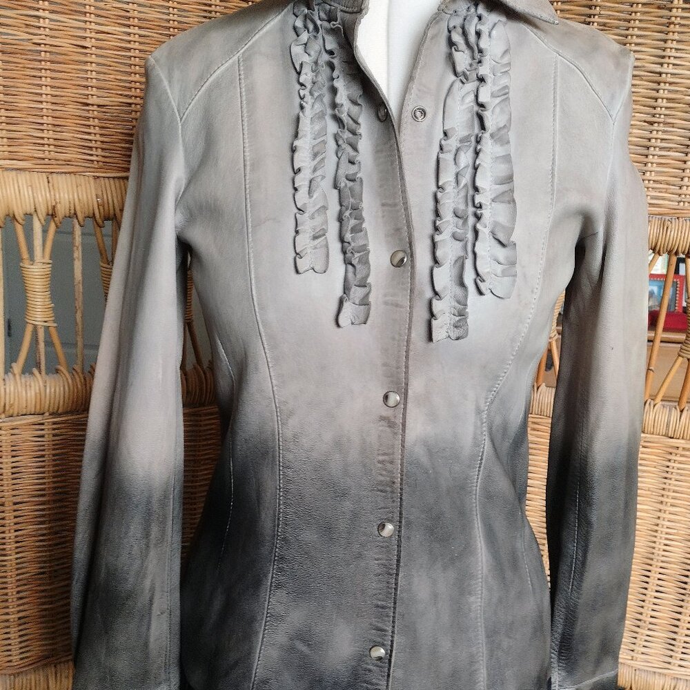 Danier Leather blouse in Grey gradient – XS